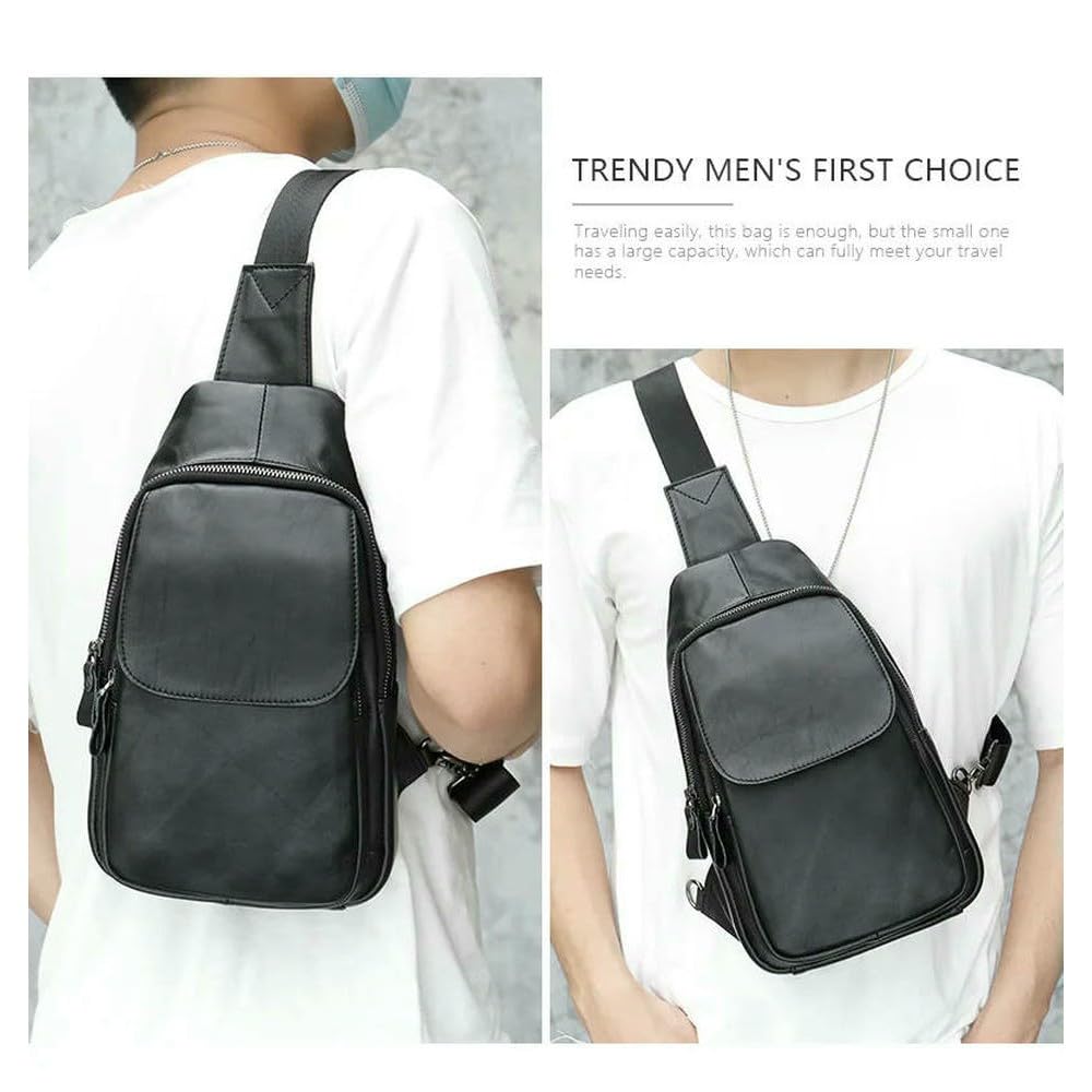 WLDMA męska torba na klatkę piersiową z prawdziwej skóry torba crossbody torba podróżna na co dzień miękka skóra bydlęca klatka piersiowa dla mężczyzn prezent