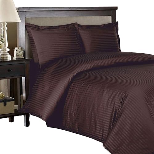 Miniatura 6 de Royal Hotel - Fundas de edredón a rayas 100% algodón, suave y transpirable, 300 hilos, 3 piezas, funda de edredón con cierre de botón, juego de