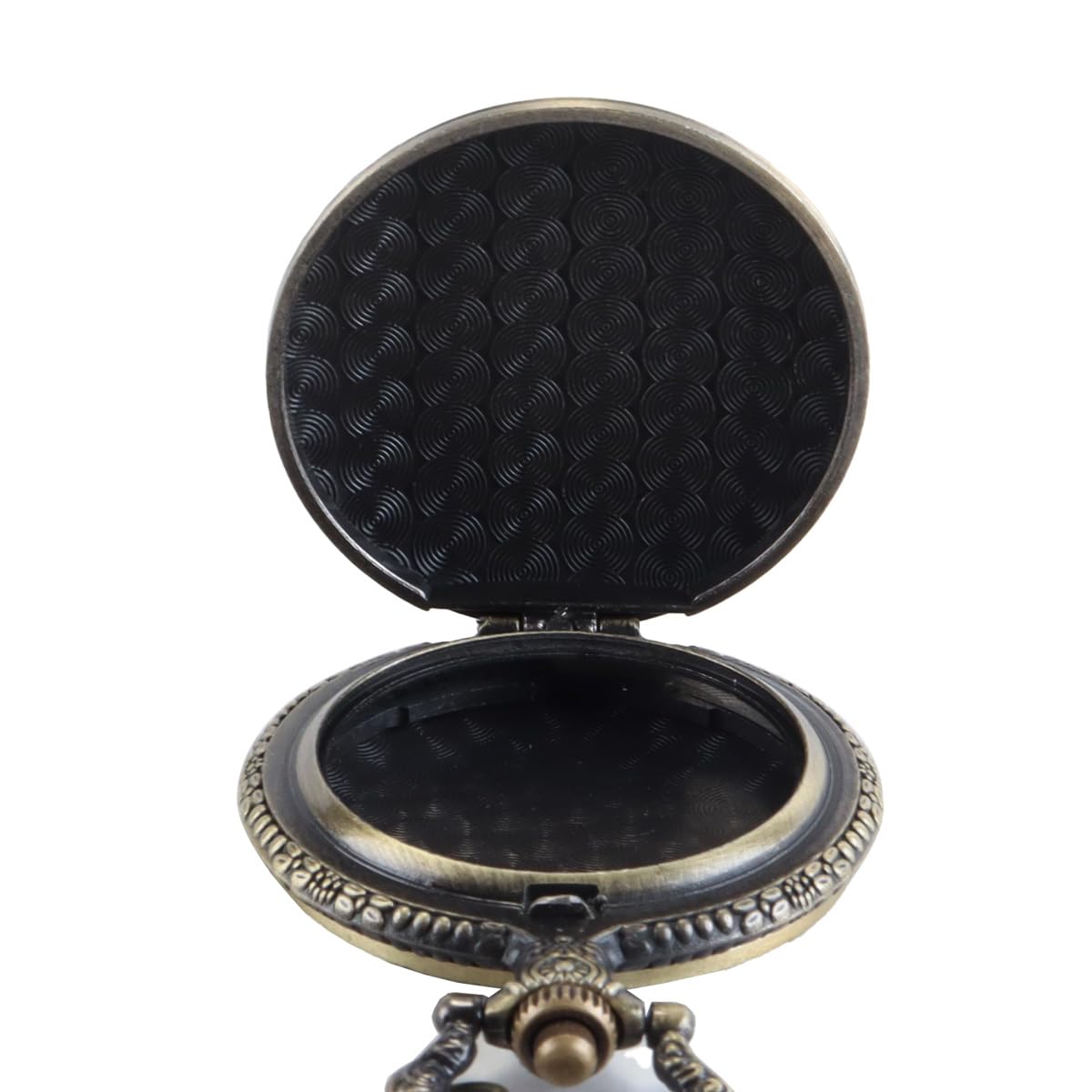 Mini set di dadi DND con orologio a forma di testa di lupo in rilievo, 7 dadi poliedrici in lega di zinco, catena in bronzo anticato, confezione regalo per giochi di ruolo da tavolo