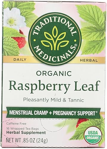 Rasbperry Leaf Tea - Easy Birth Tea - Un conocido amigo de la mujer - Tés de hierbas orgánicas, hoja de frambuesa, 16 bolsas de té envueltas, 0.85