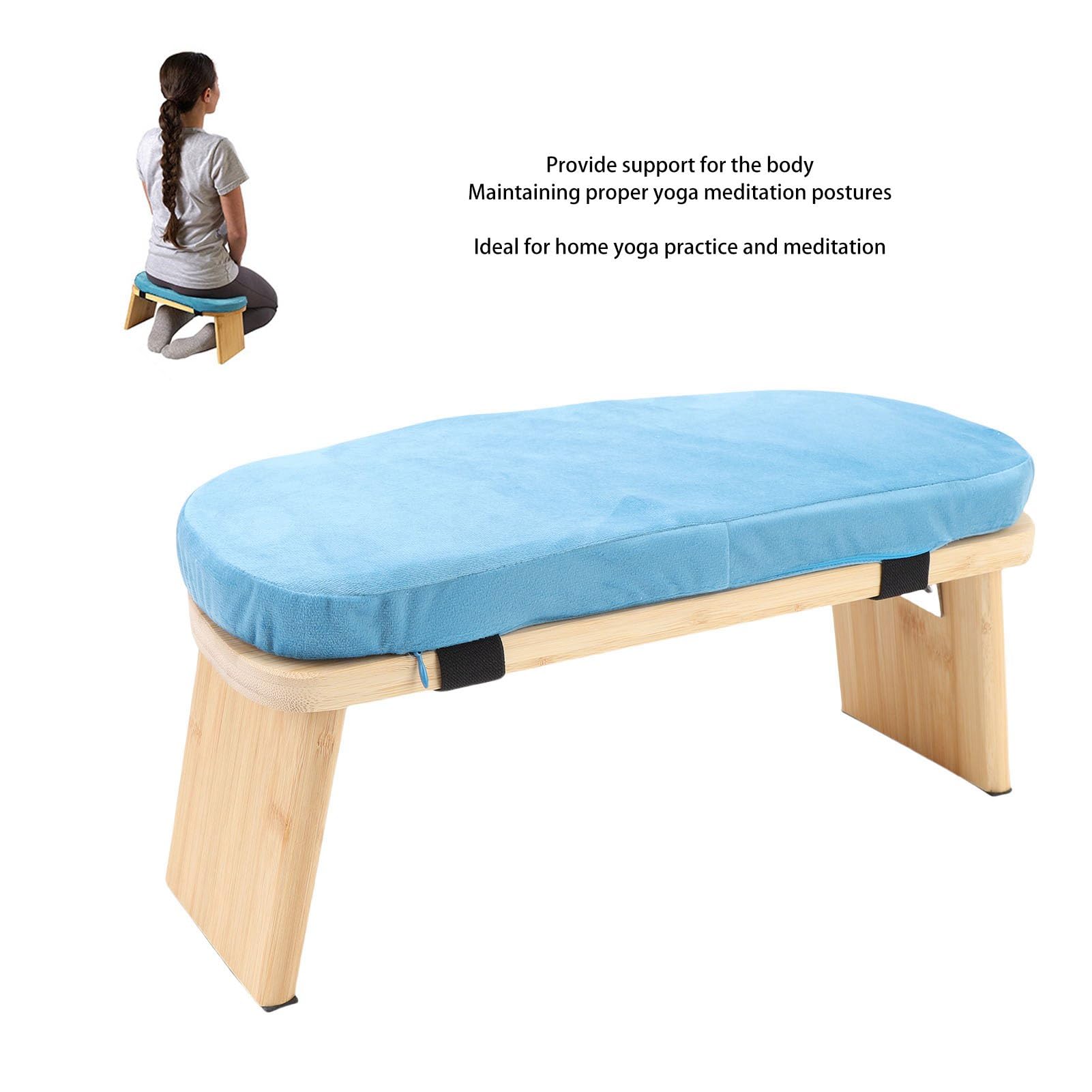 Banco de Meditación de Madera Taburete Ergonómico de Rodillas