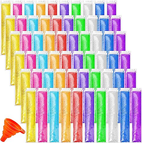 Excefore 200 Pcs Disposable Ice Lolly Mold Bags with Zip Seals Ice Candy Bags Ice Candy Pouches and 1 Pcs Funnel for Yogurt Sticks Juice Fruit (11 x 2 inch)