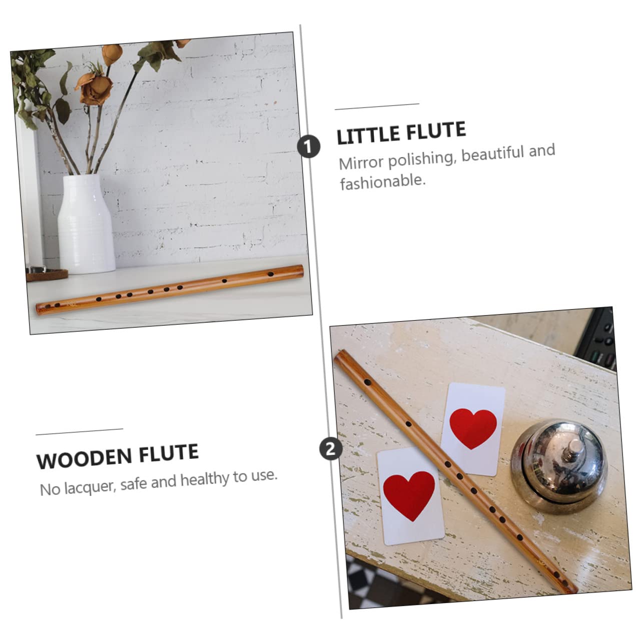 VANZACK Wooden Flute Key D Lightweight Vertical Wooden Musical Instrument for Beginners Includes Storage Bag Safe No Lacquer Finish Easy Intonation for Music Learning