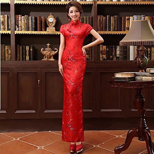 Amazon 中国伝統 花嫁衣装 高級刺繍旗袍ウェデングチャイナドレス 春夏用 普段着にもどうぞ 快適 中華料理の店員制服 レディース 通販