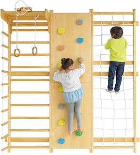 Avenlur Walnut 9-in-1 Swedish Ladder Wall Gym Set