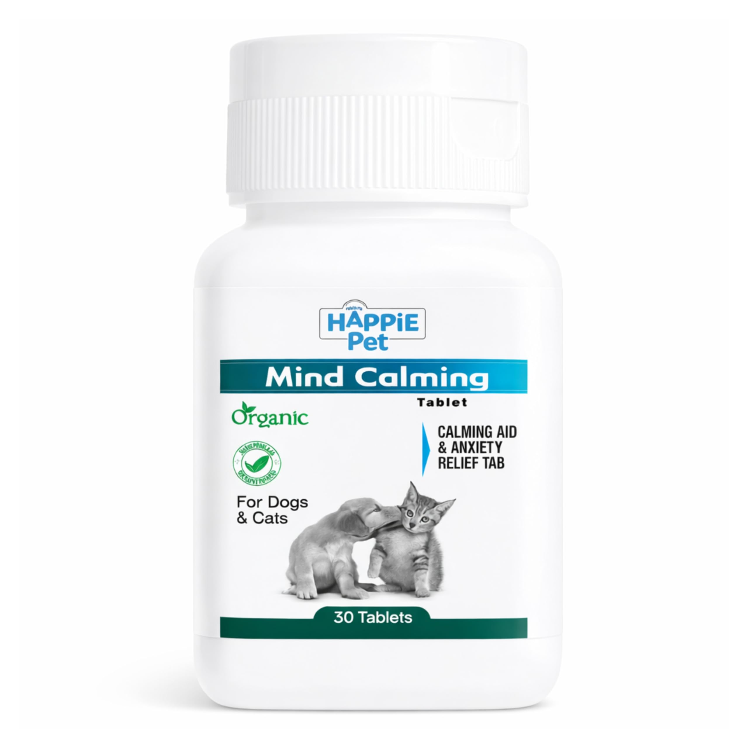 Mind Calming Tablets for Dogs (30 Count), Natural Calming Supplement for Anxiety and Stress Support
