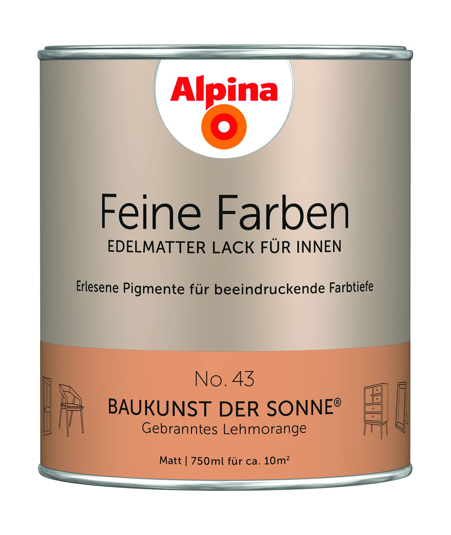 Alpina Feine Farben Lack No. 43 in Gebranntes Lehmorange