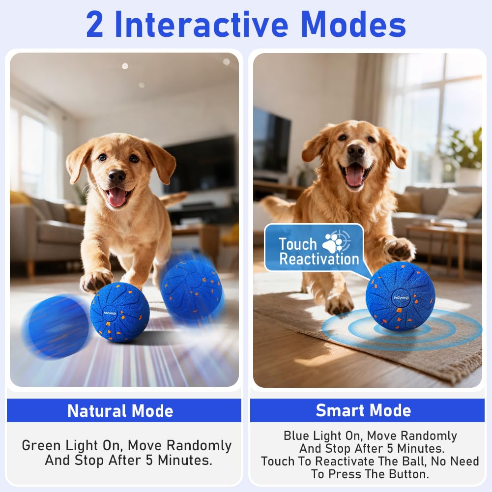 HOTUT Pelota de Juguete Inteligente Recargable por USB, Bola de Auto Rodante para Perros, Smart Jumping Ball para Perros, Pelota Interactiva Perro para Cachorros, Pequeños y Medianos
