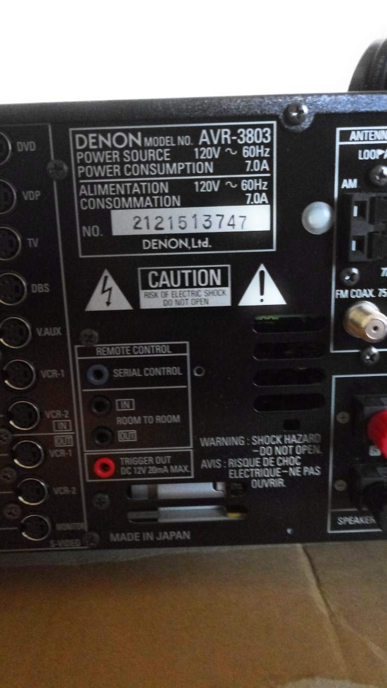 Amazon.com: Denon AVR-3803: Receptor AV, canal 7.1 : Electrónica