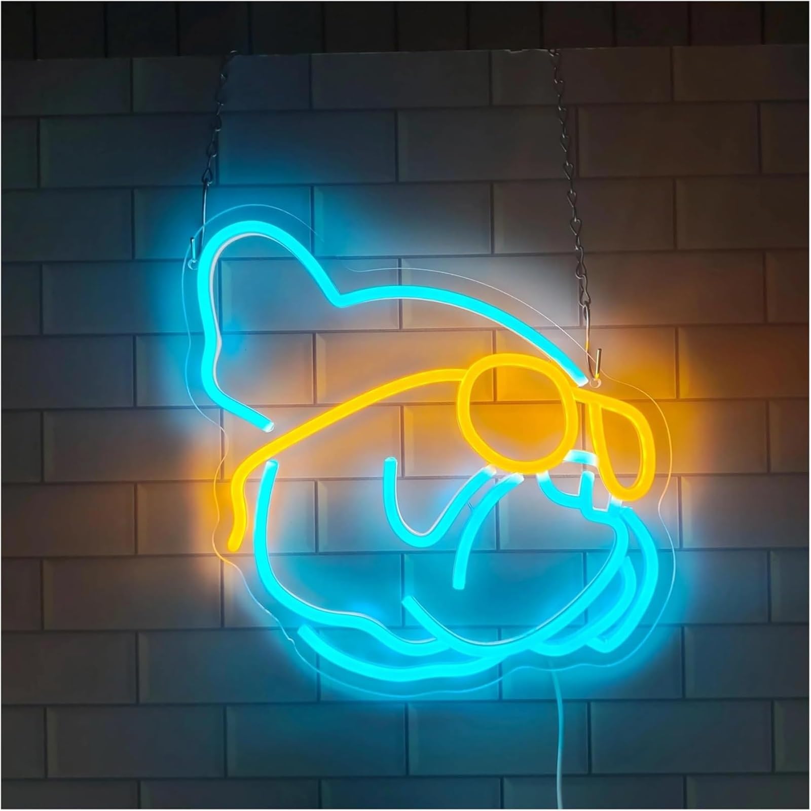 Per insegna al neon Bulldog francese, luce dimmerabile, per camera da letto