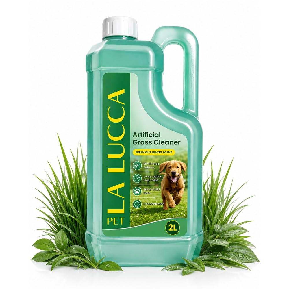LaLucca Artificial Grass Cleaner - Dog Safe, Pet Disinfectant & Lawn Deodoriser - Puppy Urine Cleaner & Odour Eliminator - 2L Super Concentrate Deodorisers for Dogs