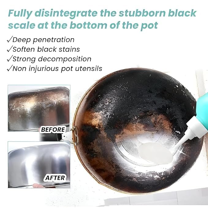 SHIVAARO Magic Gel Cleaner for Bottom of Pots and Pans, Rust Remover and Degreaser, Burnt Stain Cleaner for Stainless Steel and Iron Cookware, Kitchen Black Stain Cleaning Paste 1