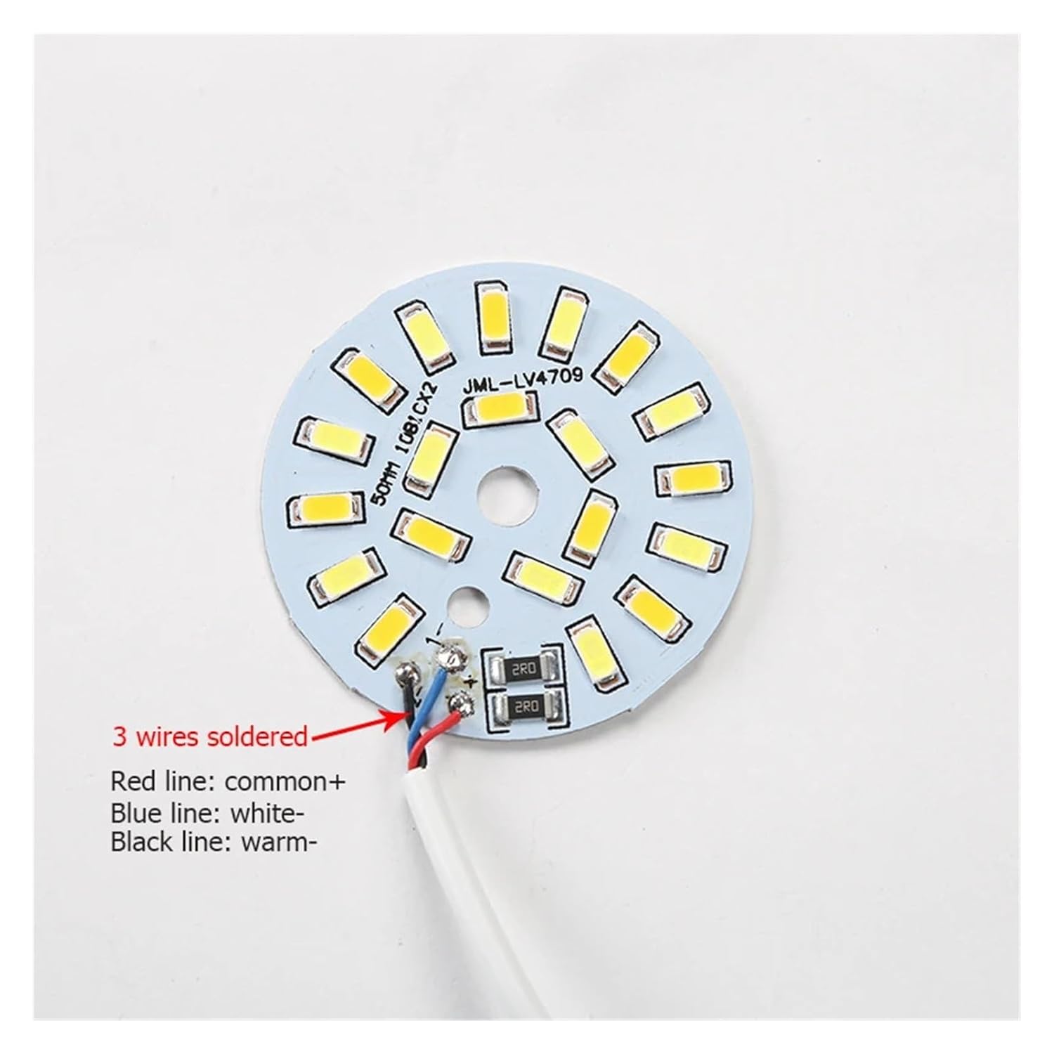 1PC DC 5V LED Light Online Touch Switch dimmer Controller with 1 Meter or 2 Meter Wire 10W White Warm Light Panel 50MM(1m)