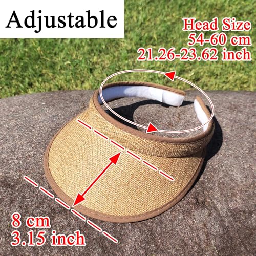 Image of 3 Pieces Clip On Visors Women Men Visor Sun Hats Hat Outdoor Sports Golf Beach Travel Tennis Cap
