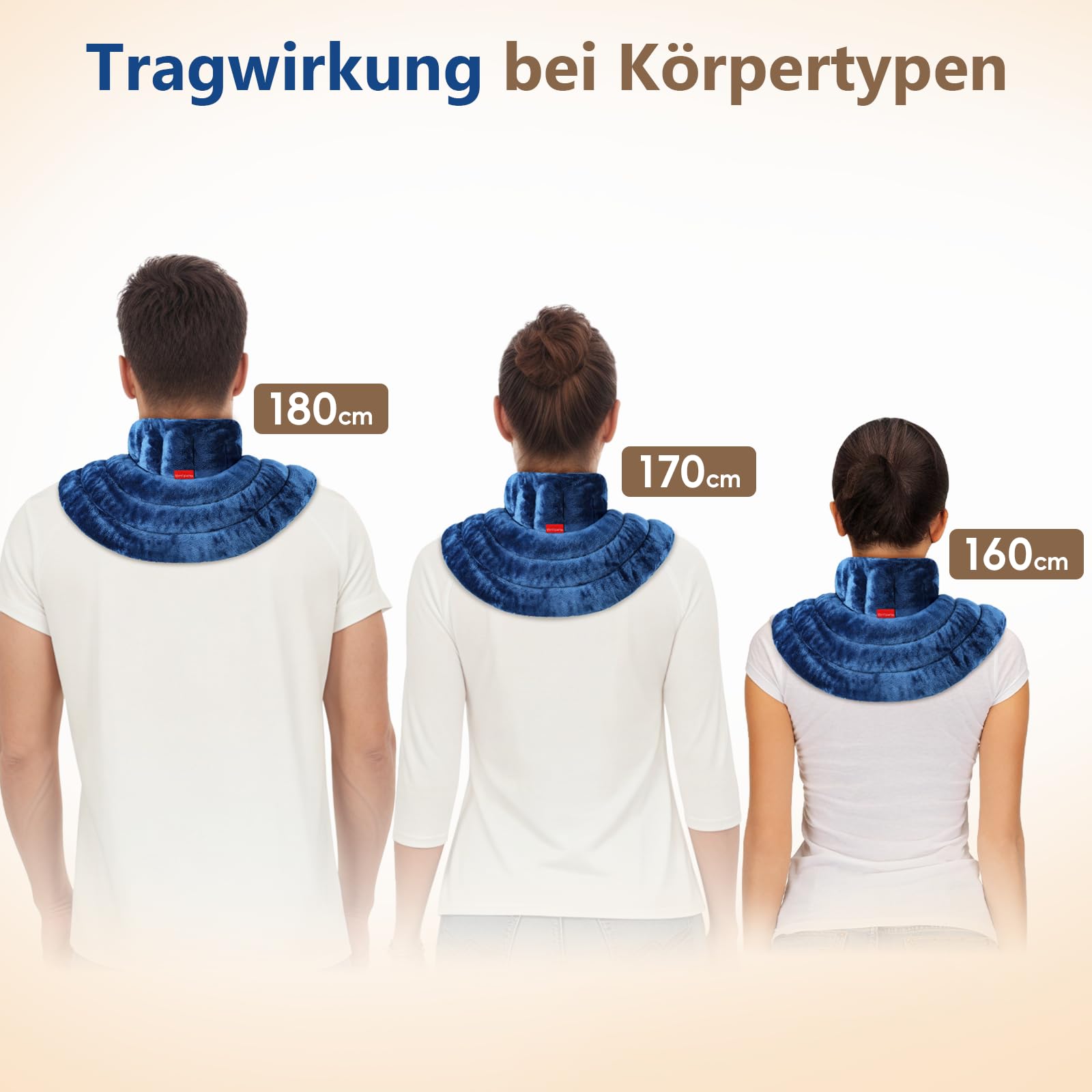 Comfytemp gewichtetes Wärmekissen Nacken Körnerkissen, 1,1kg Mikrowelle Nackenwärmer Halswärmer mit Ultraweiche Oberfläche, Natürliche Leinsamen Feuchte Wärme