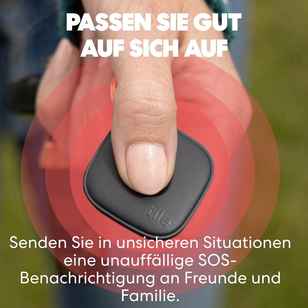 Life360 Tile - Bluetooth-Tracker, Schlüssel- und Gegenstandsfinder für Schlüssel, Taschen und mehr. Handy-Finder. iOS- & Android-kompatibel. Handy-Finder. 1er-Pack (Schwarz)