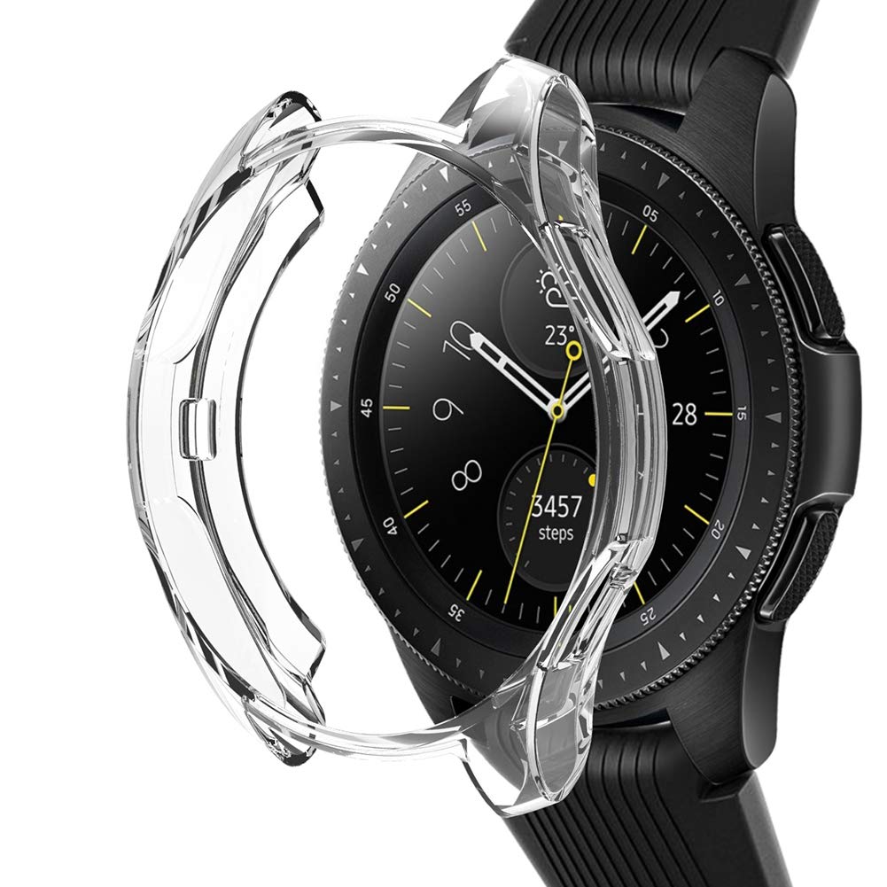 Case Compatible Samsung Galaxy Watch 42mm, NaHai Slim Plated TPU Case Scratch-Proof Cover Shatter-Resistant Protective Bumper Shell for Galaxy Watch 42mm SM-R810NZDAXAR Smartwatch, Crystal Clear