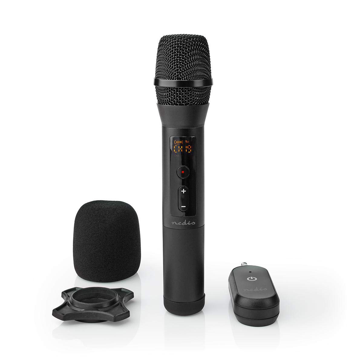 Set microfono wireless - 20 Canali - 1 microfono - Cardioide - 70 Hz - 13 kHz - 1000 Ohm - -95 dB - Controllo del Volume - Nero