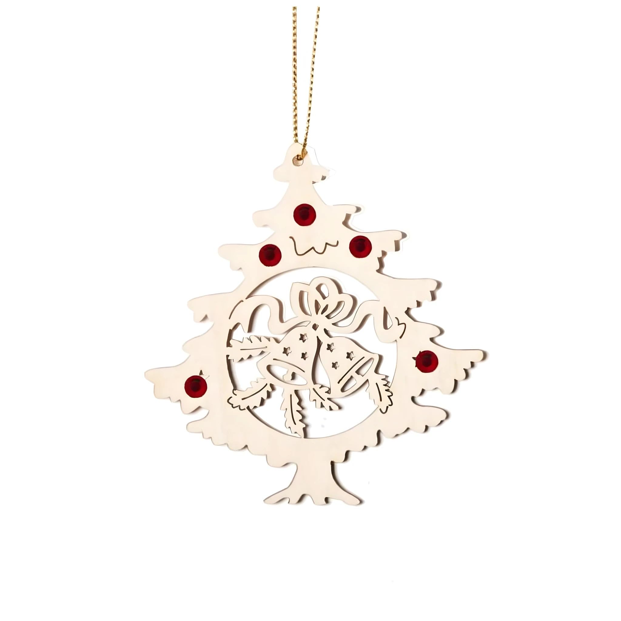 Dolfi Tree with Bells with Swarovski Crystals | Hand Painted in Val Gardena | Religious Item