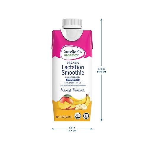 Miniatura 12 de Sweetie Pie Organics Batido de lactancia, plátano y mango, ayuda a la producción de leche materna para lactancia y bombeo, sin edulcorantes, sabores