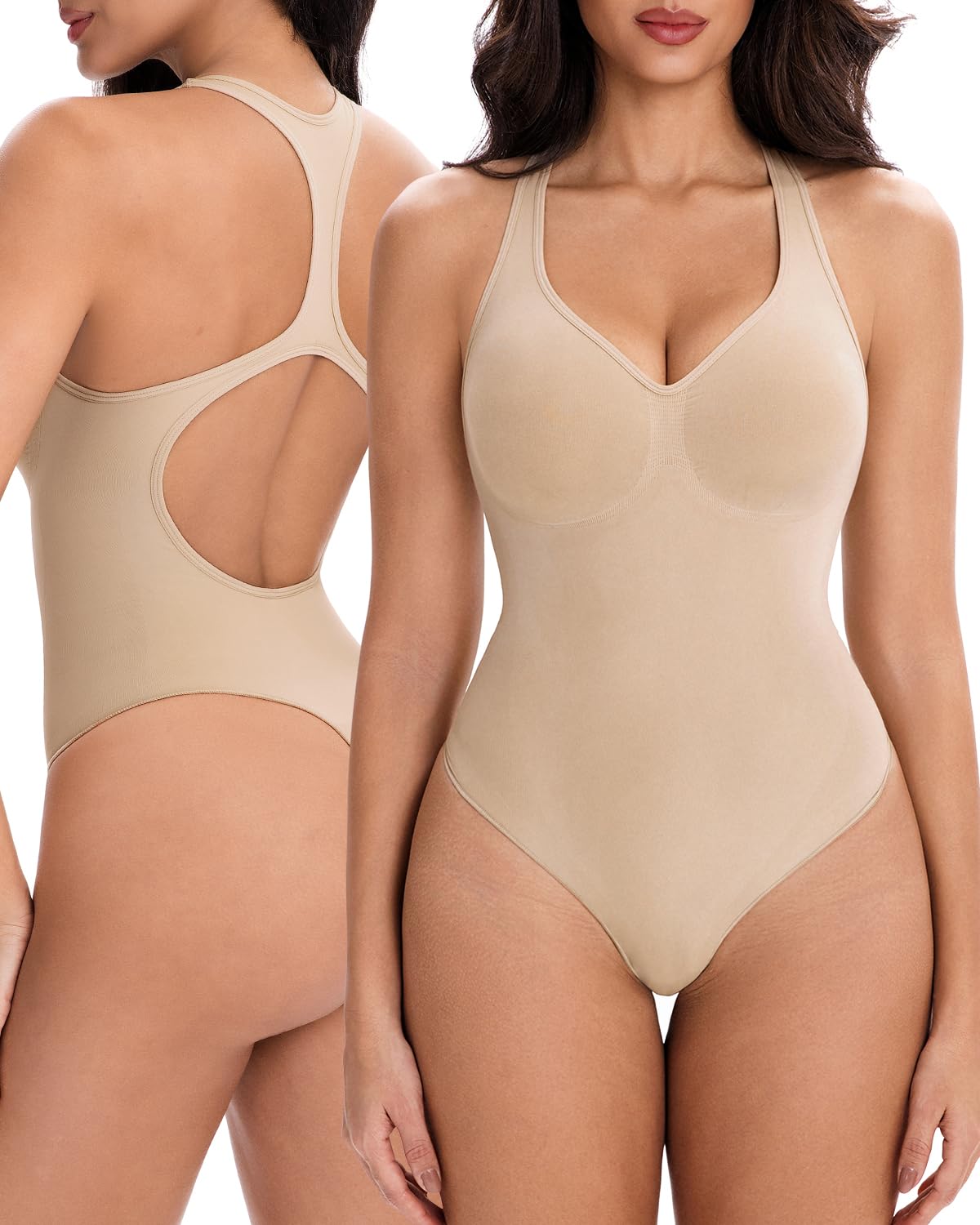 Perizoma incrociato modellante da donna con controllo della pancia, body scolpito senza cuciture per allenamenti e uso quotidiano