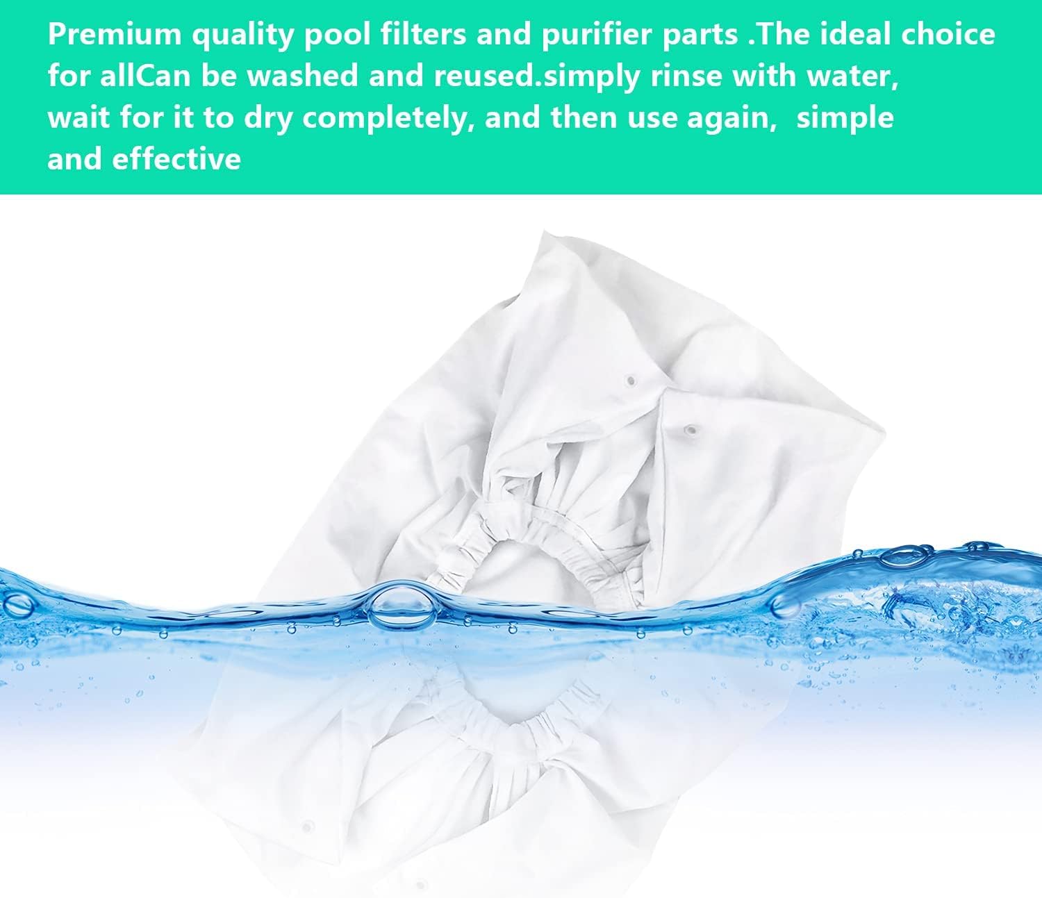 A8111PK Pool Cleaner Fine Filter Bag for Aquabot Turbo Classic Turbo Vacuum Filter Bags Replacement A8111PK 8111 8101-2 Pack