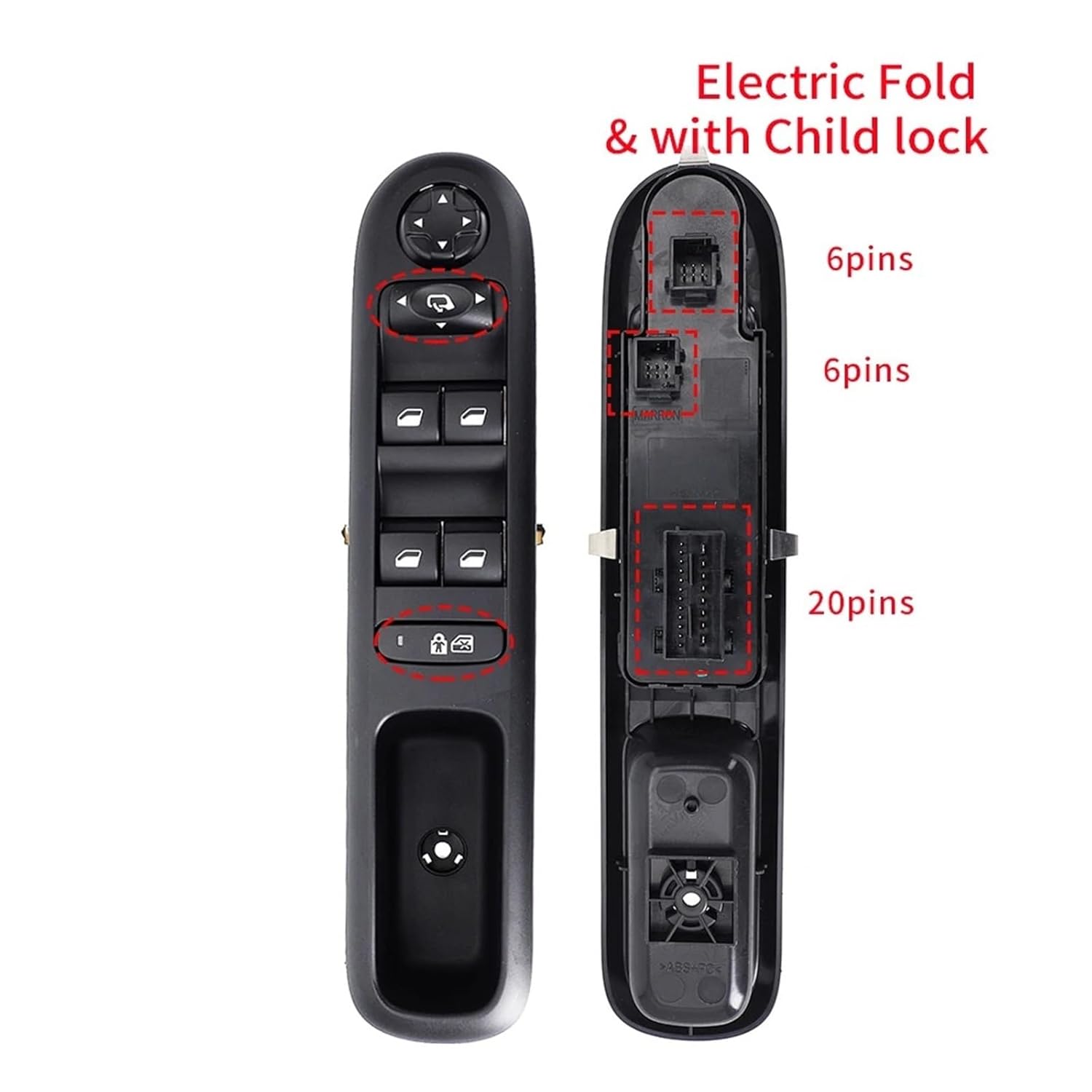 Car Electric Master Power Window Control Switch Glass Button 96650620ZD 96650621ZD 1Pcs(Electric Fold)
