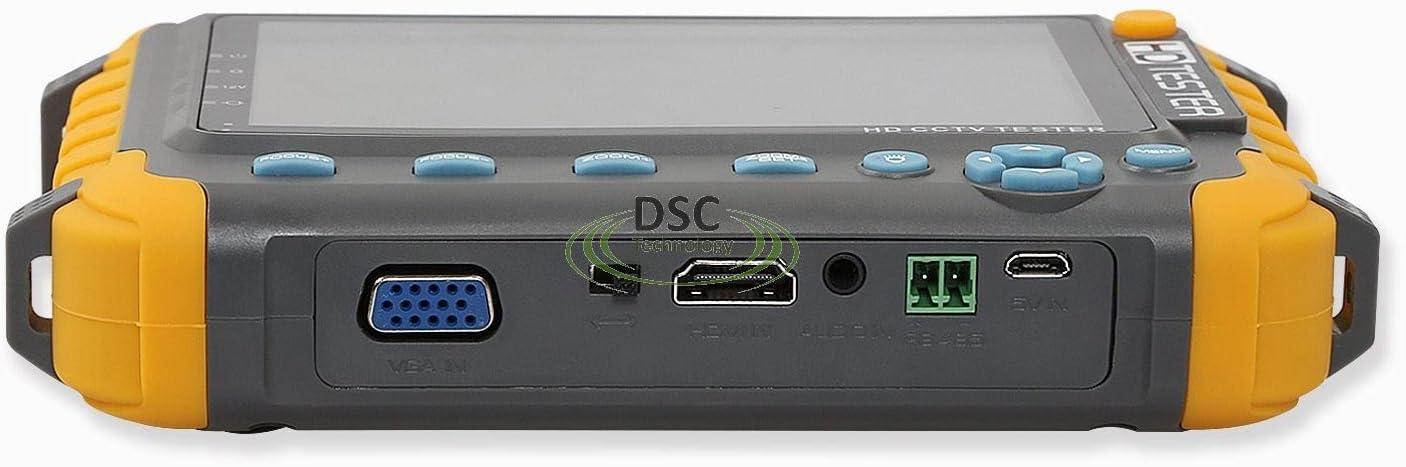 4 in 1 CCTV Tester for 1080P/3.0mp/4.0mp/5.0/8.0 Megapixel AHD, TVI, CVI, CVBS Analog Security Camera, 5 inch LCD Screen Video Monitor, 12V 1A DC Power Out, Support HDMI/VGA Input