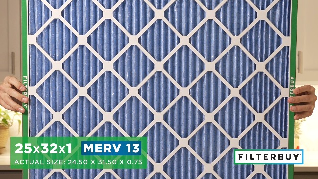 Image of Filterbuy 25x32x1 Air Filter MERV 13 Smoke & Allergy Defense (4-Pack)