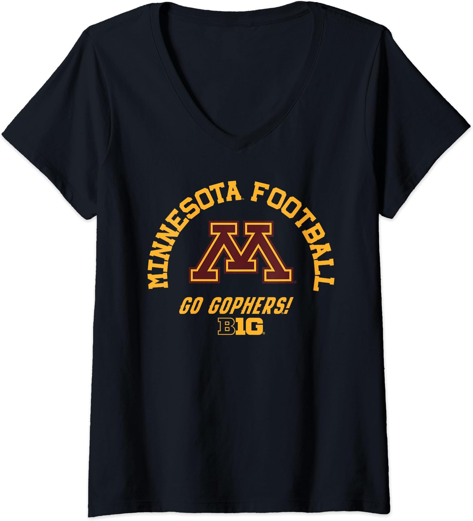 Womens Minnesota Golden Gophers Big 10 Football Officially Licensed V-Neck T-Shirt
