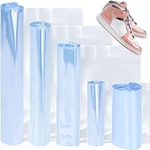 Glarks 400Pcs Shrink Wrap Bags, 5 Sizes PVC Clear Heat Shrink Wrap Band Heat Shrink Films for Shoe Protection Avoid Sole Yellowing and Keep Dust Away