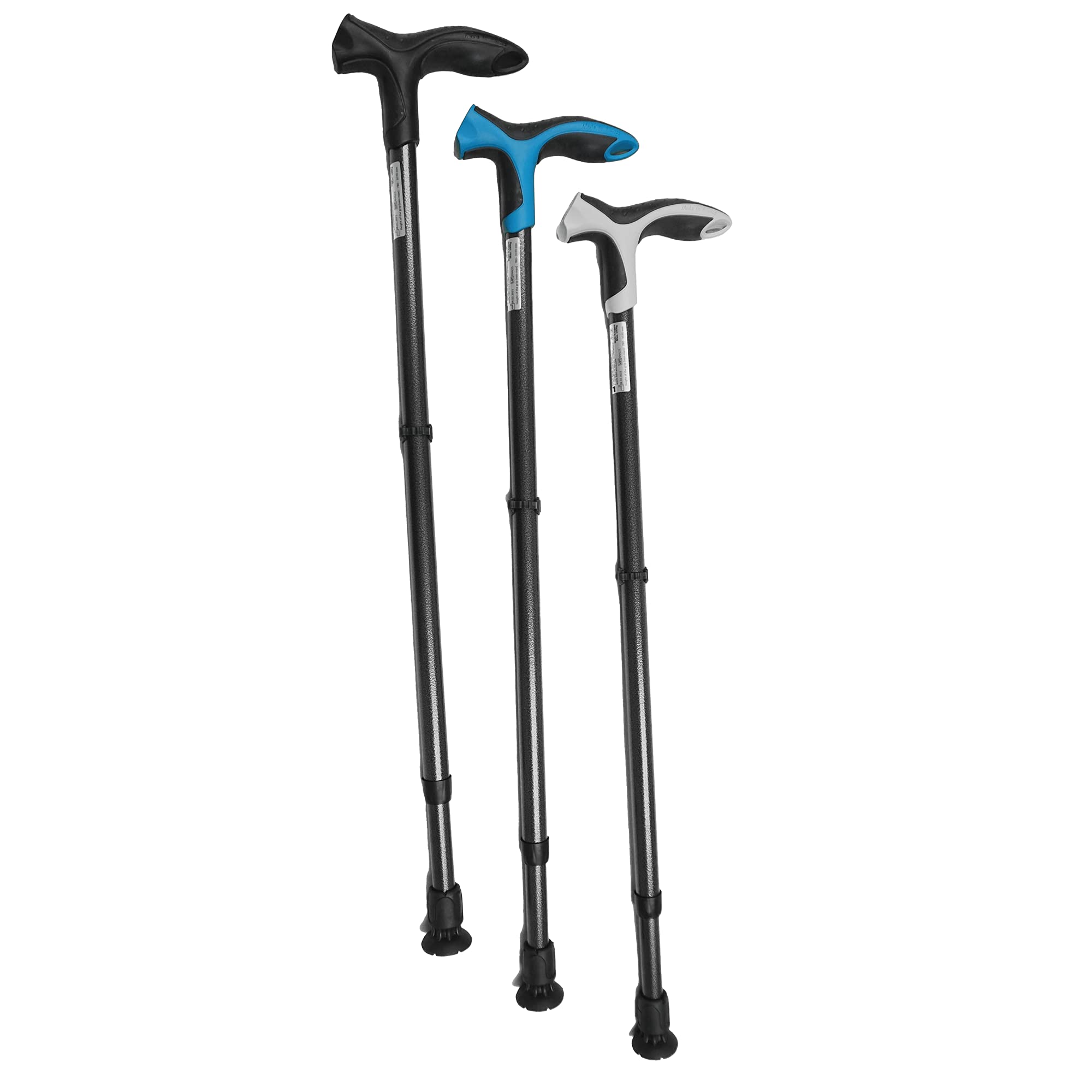 FDI Soft Step Bastón para Mayores de Aluminio Regulable. Bastón de Ancianos para Caminar Antideslizante y Acolchado. Color (Azúl, Blanco, o Negro). Talla única