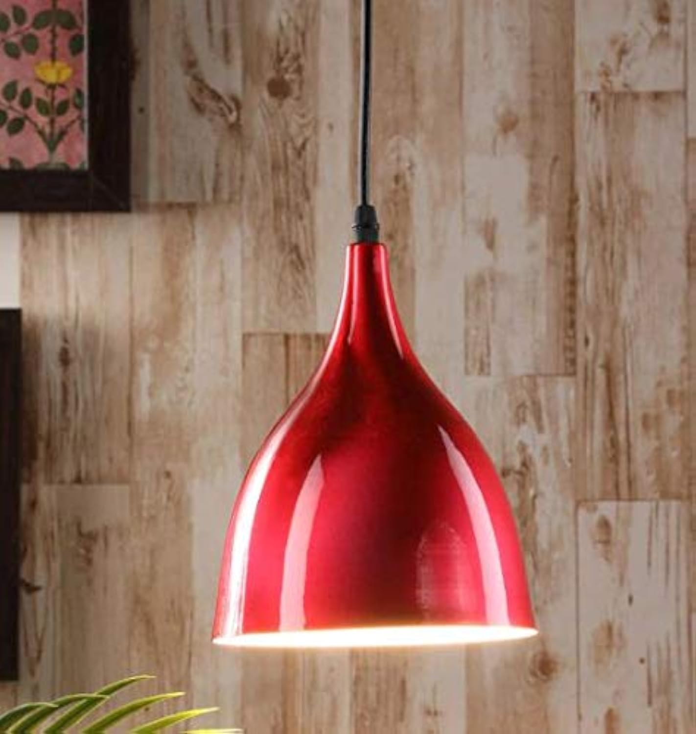 Areezo Metal Single Hanging Pendant Ceiling Light- Bulb Not Included (Red)-AC-image-27