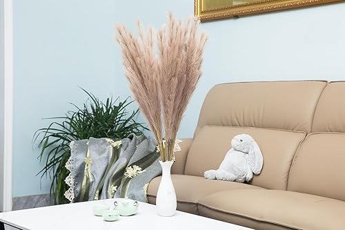 Miniatura 7 de UiiziC Hierba sintética de las pampas, 6 unidades de 37.5 pulgadas  37.4 in, flores artificiales secas y esponjosas para rellenos de jarrones, ramos