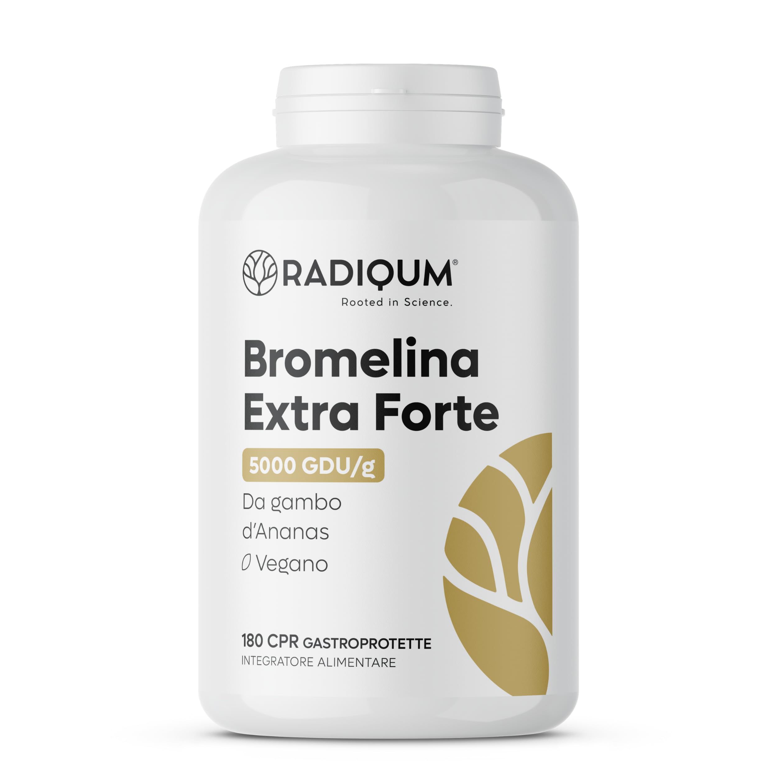 Bromelina Extra Forte Drenante 5000 GDU/g | Integratore Bromelina Forte Drenante | 180 Compresse Gastroprotette | Gambo d’Ananas | Vegan | Made in Italy