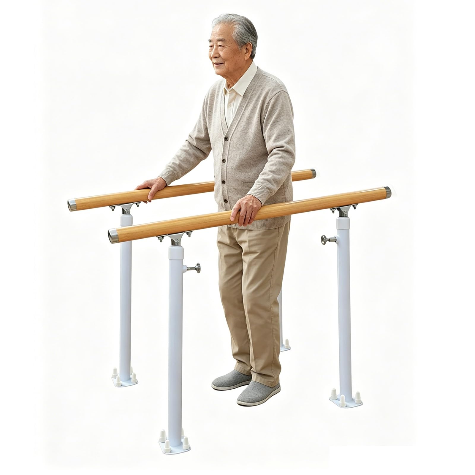 Barras paralelas de rehabilitación y fisioterapia, de altura ajustables, equipo de entrenamiento para la rehabilitación de miembros inferiores en bipedestación(140cm/55.1in)