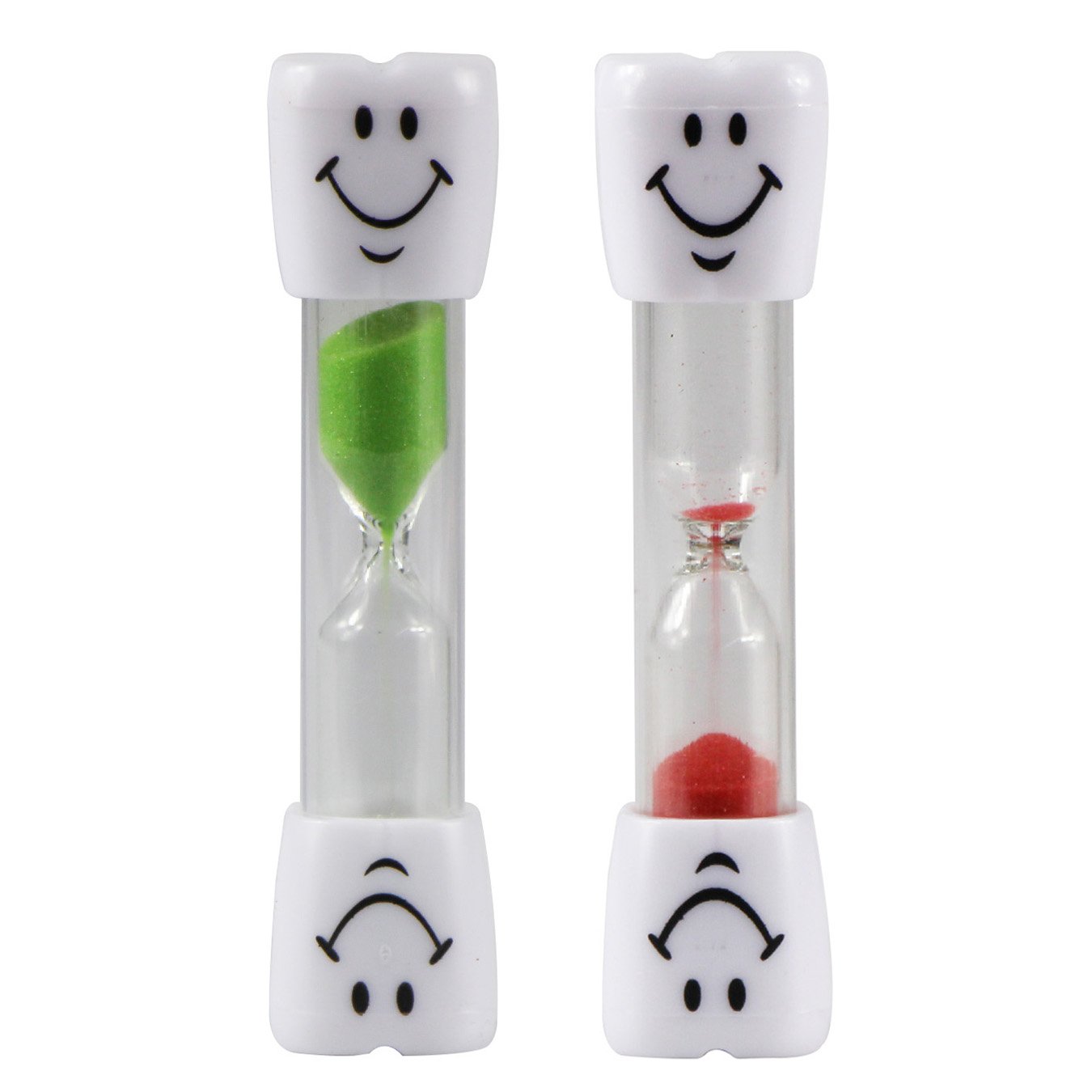 UOOOM2pcs 3 Minutes Kids Toothbrush Timer Sand Timer Hourglass (Red+Green)