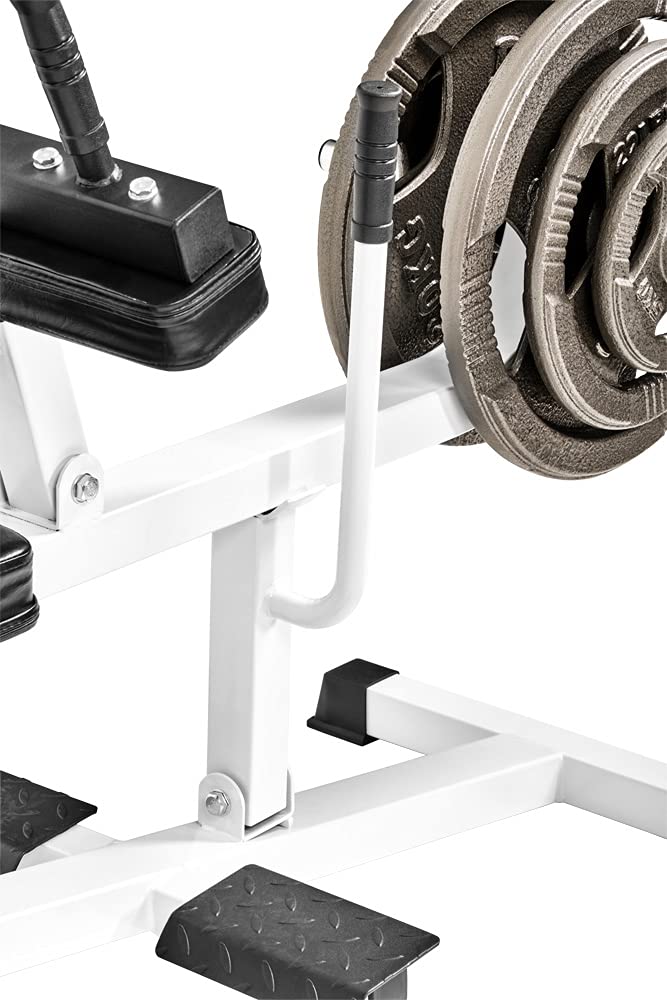 Bad Company Wadenmaschine sitzend I Fitnessgerät für das Wadentraining passend für 30/31 mm oder 50/51 mm Hantelscheiben I BCA-06