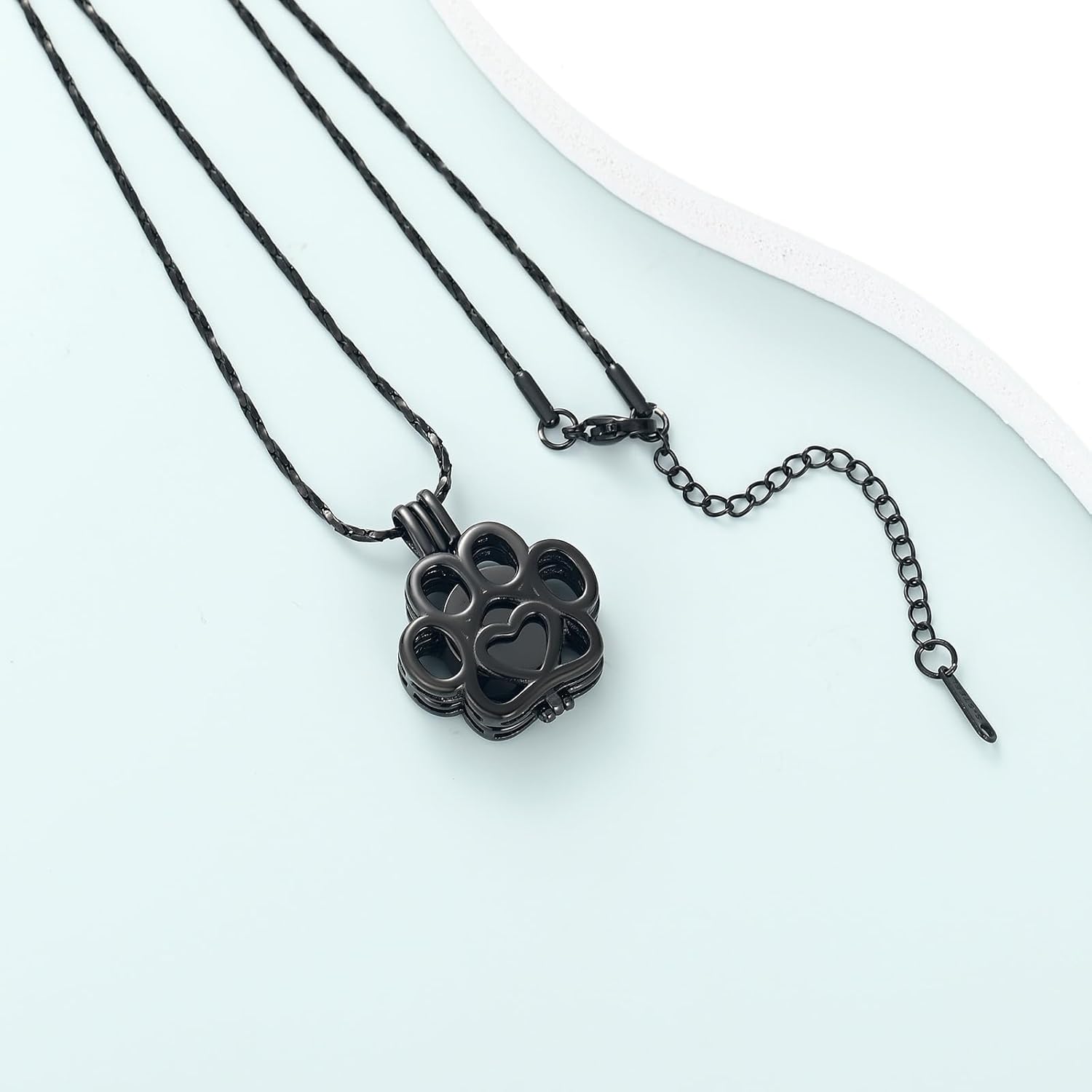 Imrsanl Pet Ashes Necklace Cremation Jewelry for Cat Dog Ashes Pendant Paw Print Urn Necklace for Women Men Keepsake Jewelry for Memorial Locket - Image 4