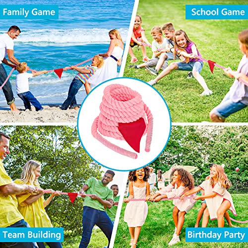 X Xben Tug Of War Rope With Flag For Kids, Teens And Adults, Soft Cotton Rope Games For Team Building Activities, Family Reunion, Birthday Party-20Ft #TOP4