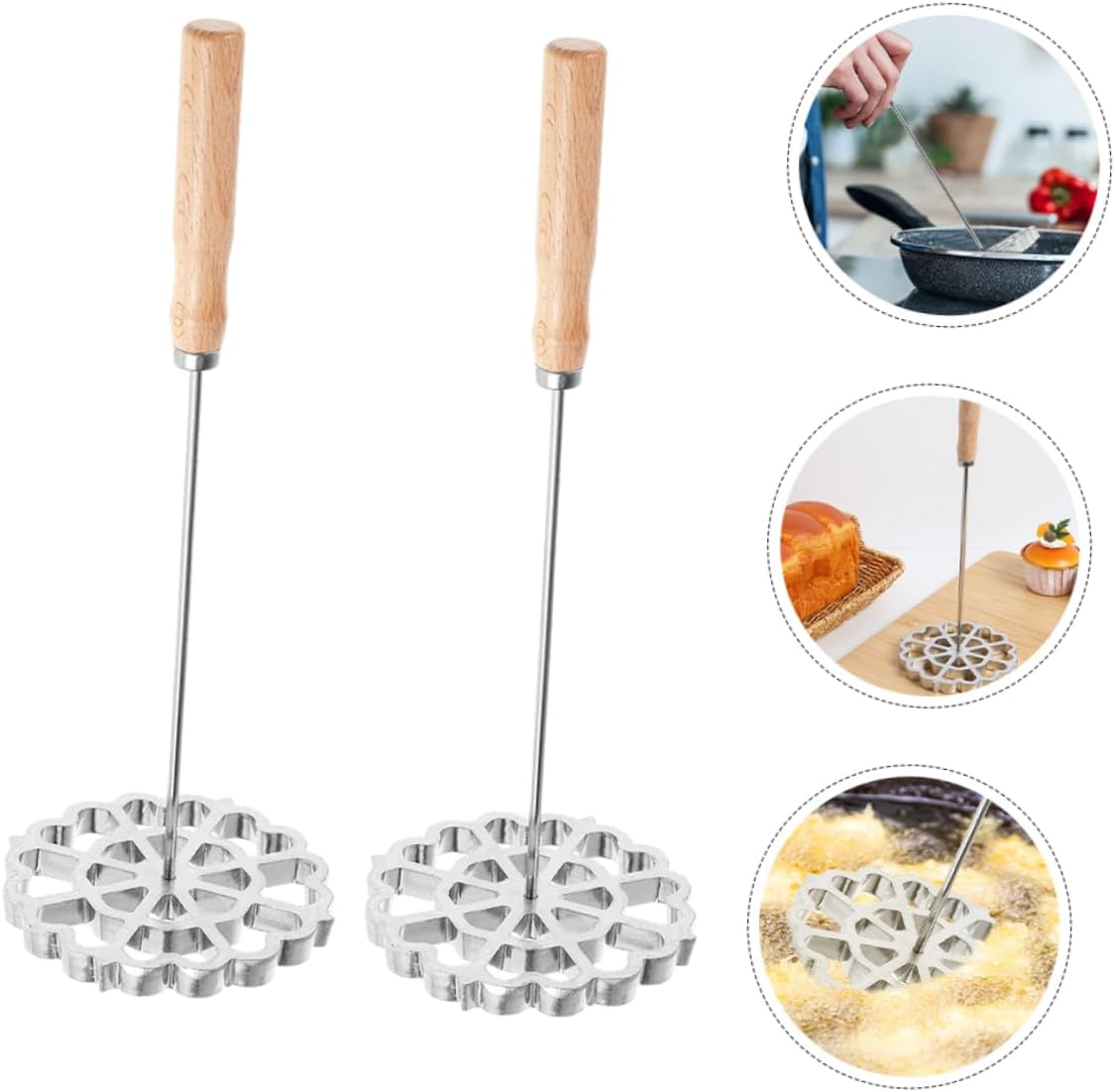 MAGICLULU 2pcs Homemade Swedish Molds Rosette Timbale Molds Snack Oil Frying Cake Printing Cookie Pastry