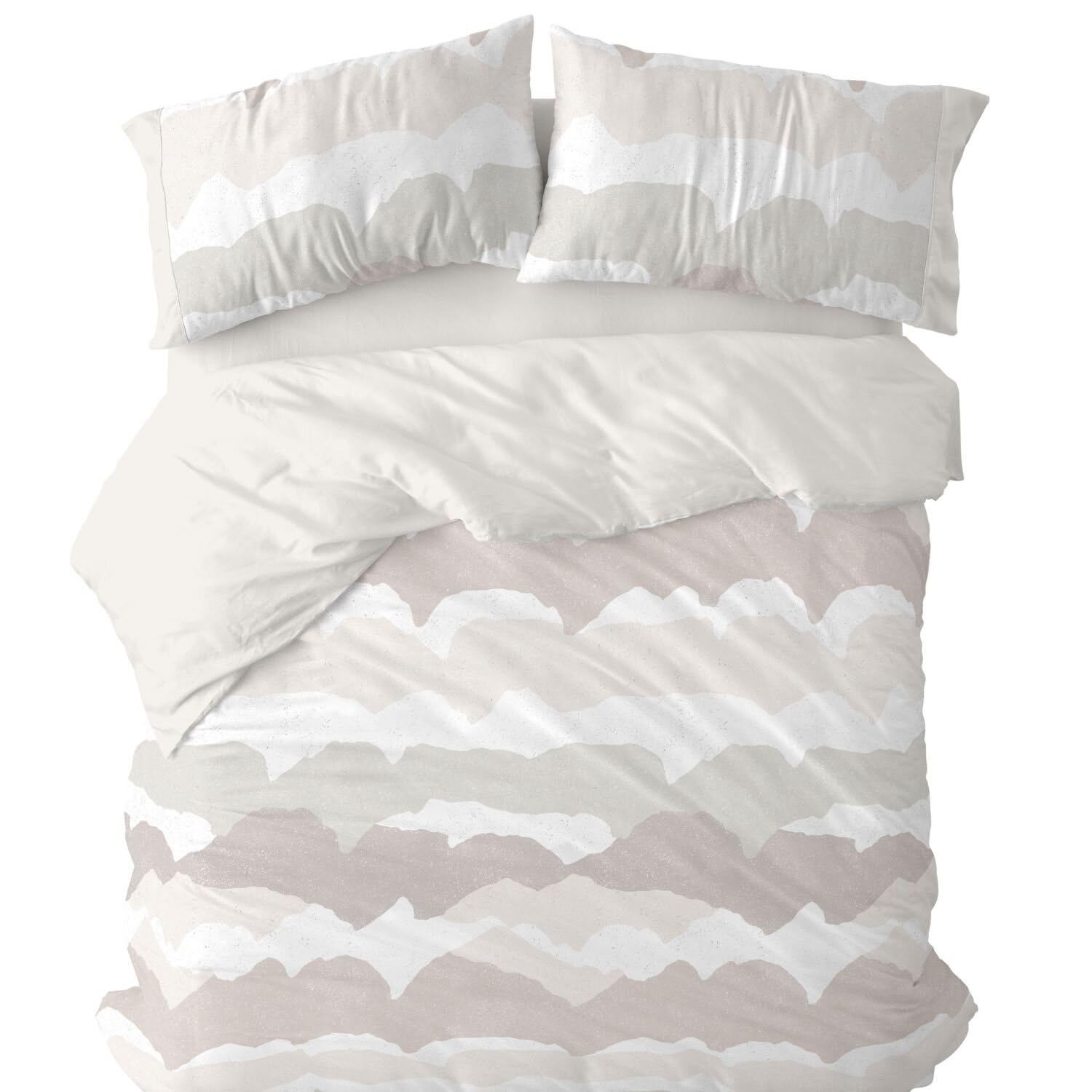 Burrito Blanco | Funda Nórdica Estampada Algodón/Poliéster Cama 135 Arena | Incluye Bajera y Funda de Almohada | 50% Algodón 50% Poliéster | 144 Hilos | Tacto Suave | Larga Duración | Fácil Planchado