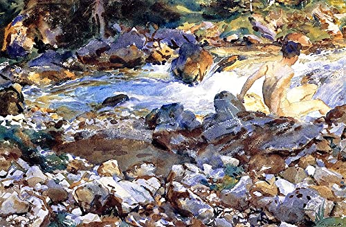 Impression d'art ruisseau de montagne Sargent sur toile haut de gamme 60x90cm