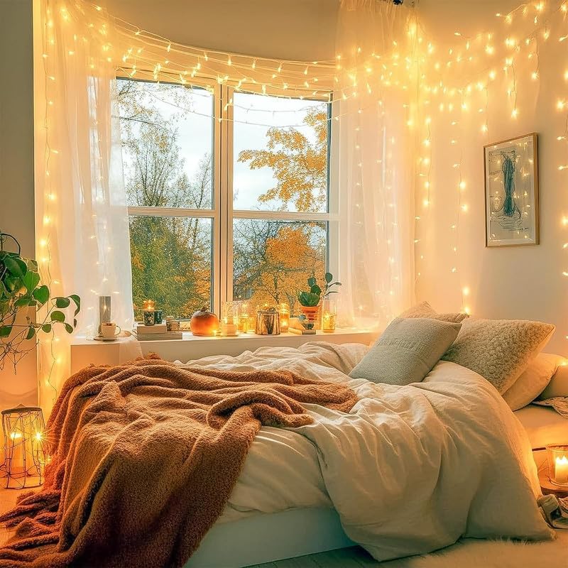Image of Desidiya 12 Meter (39Ft) LED Rice String Lights - Warm White Fancy Decorative Fairy Lights for Indoor Outdoor Use, Bedroom, Wedding & Festival Ambience Pack of 1