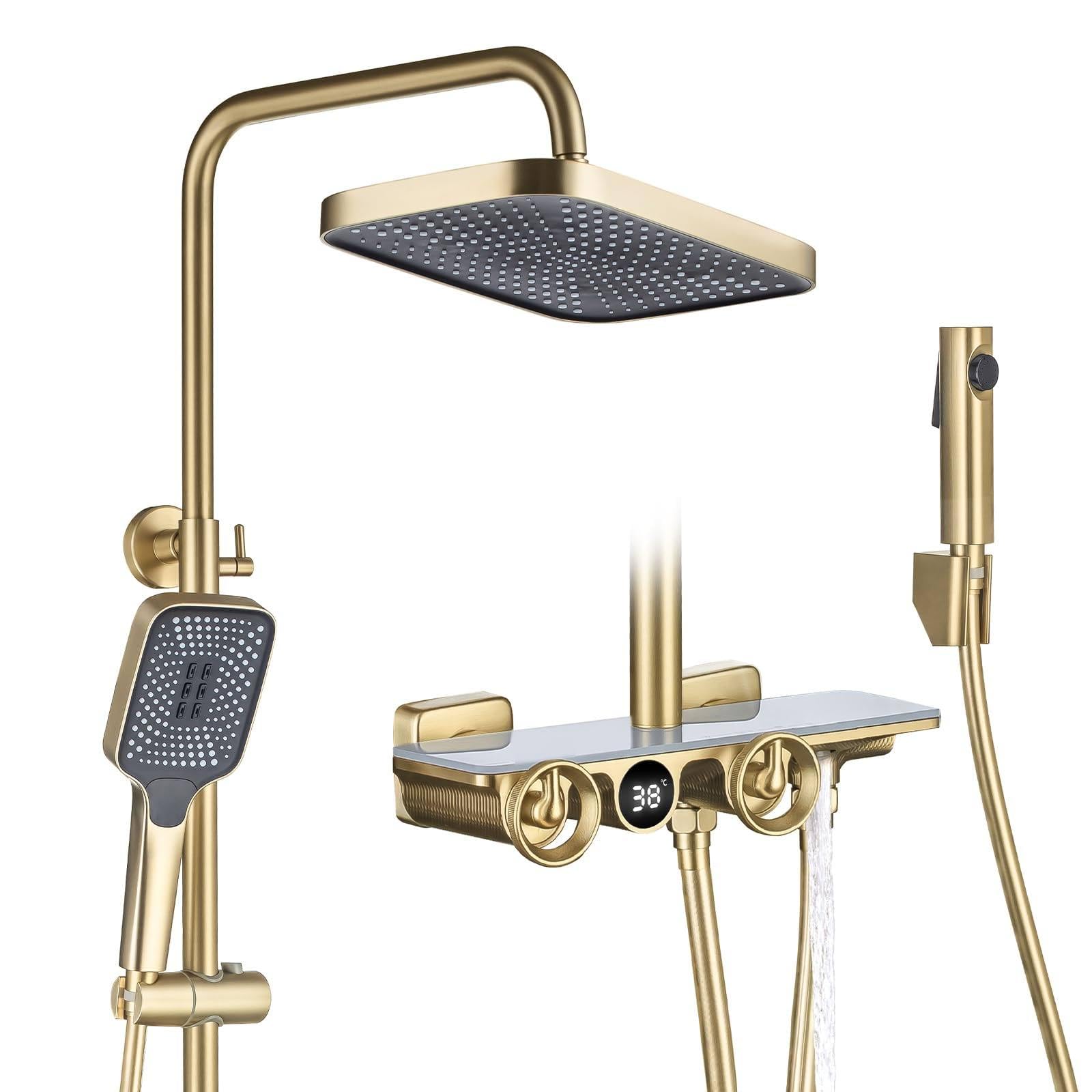 Kit de douche exposé thermostatique pour une salle de bain zen