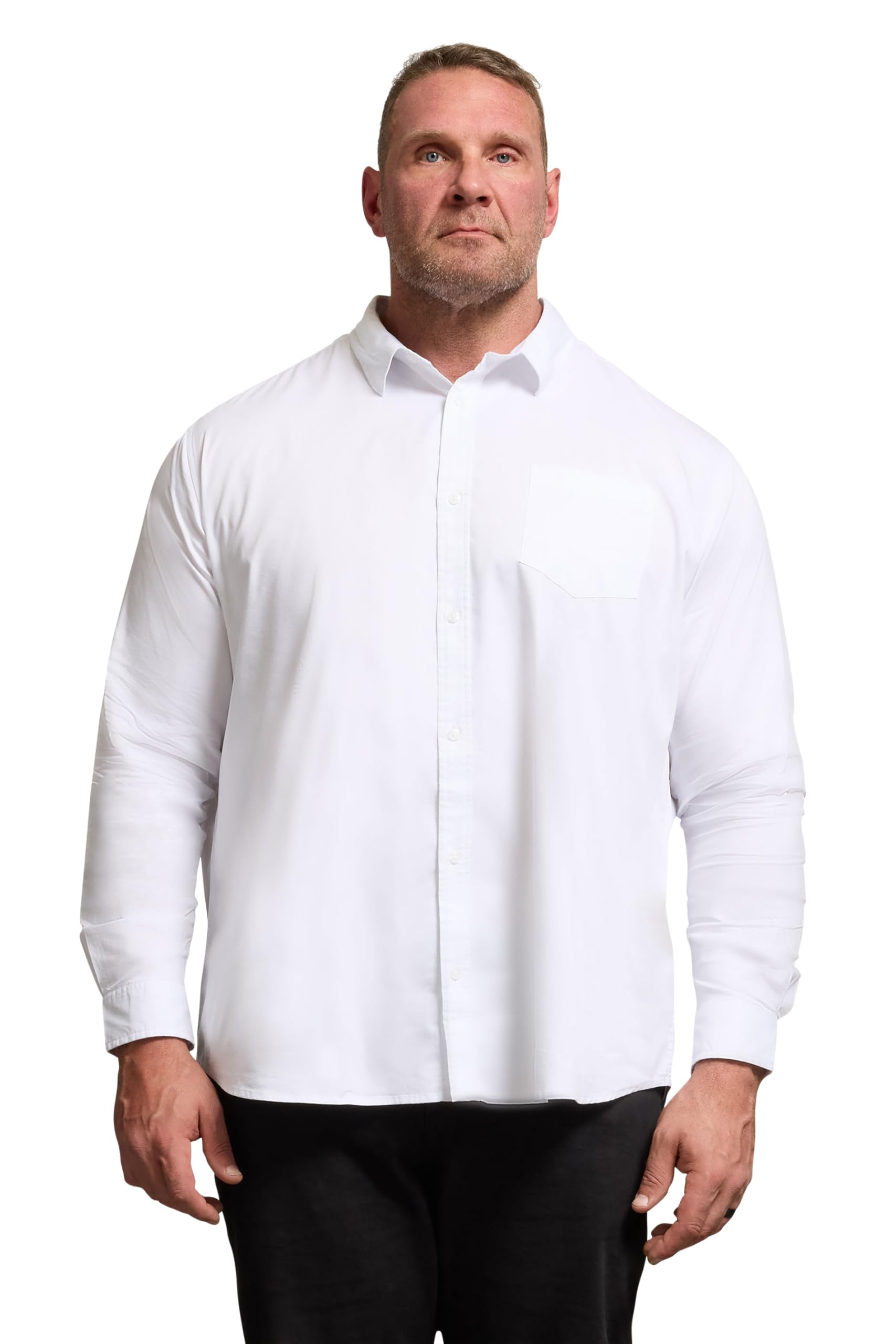 BadRhino Long Sleeve Shirt, White, Size 4Xl, Men