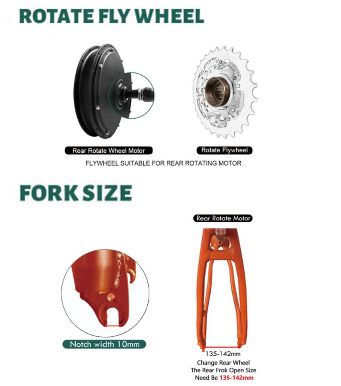 Electric Bike Conversion Kit 48V 1000W 20" Rear Wheel Fat Tire Ebike