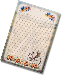 Bloco de notas tamanho A5 Floral varios modelos 50 folhas (estampado)