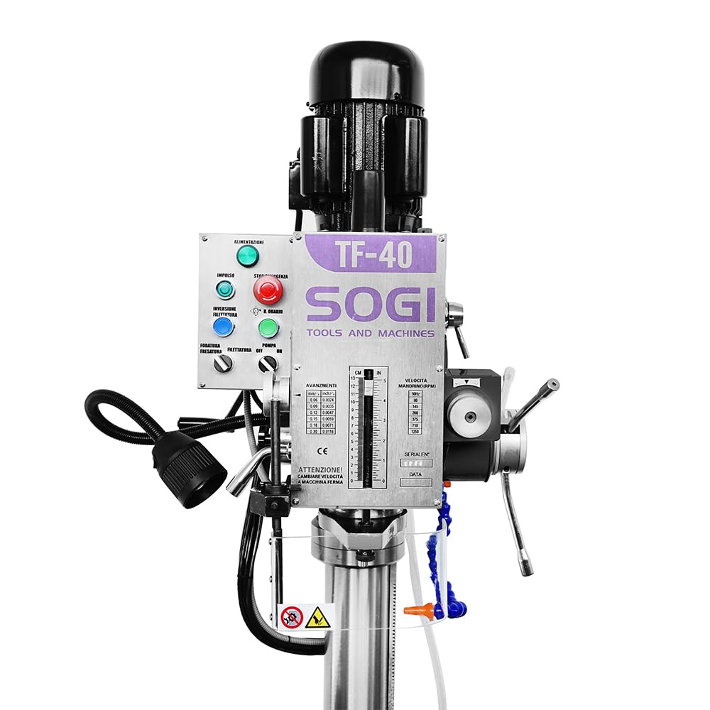 SOGI TF-40 Bohrer-Fräsmaschine - Gewindefunktion - Automatischer Vorschub - 230 V