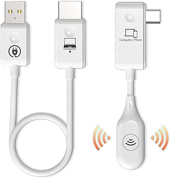RyzCare Wireless USB C to HDMI Display Adapter Screen Mirror Cast Extend for USB C Equiped Phone Laptop | HDMI Transmitter and Receiver | No Setup Real Plug n Play